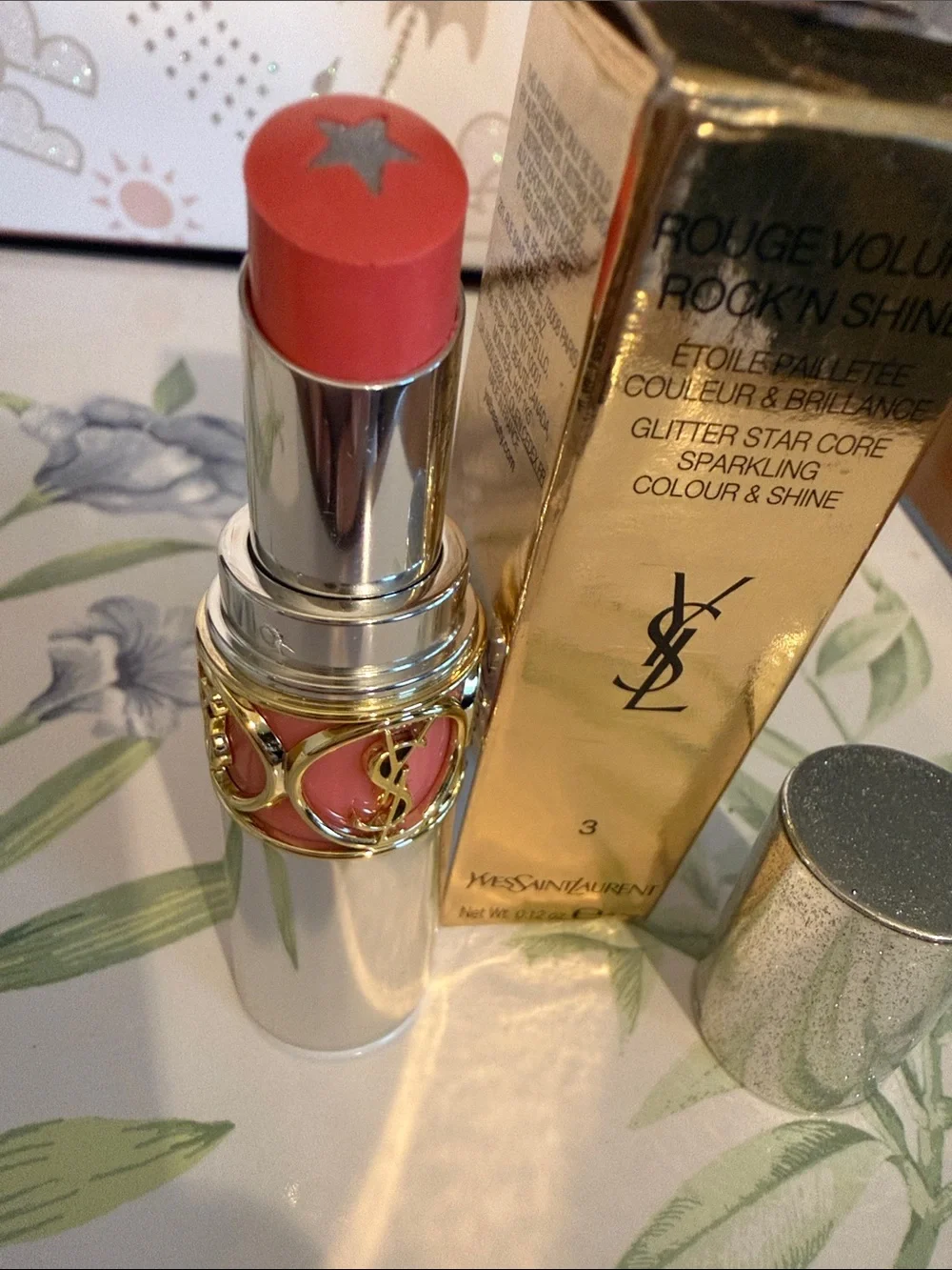 Yves Saint Laurent Rouge Volupté Rock'n Shine Lipstick — Shimmery Pink Coral